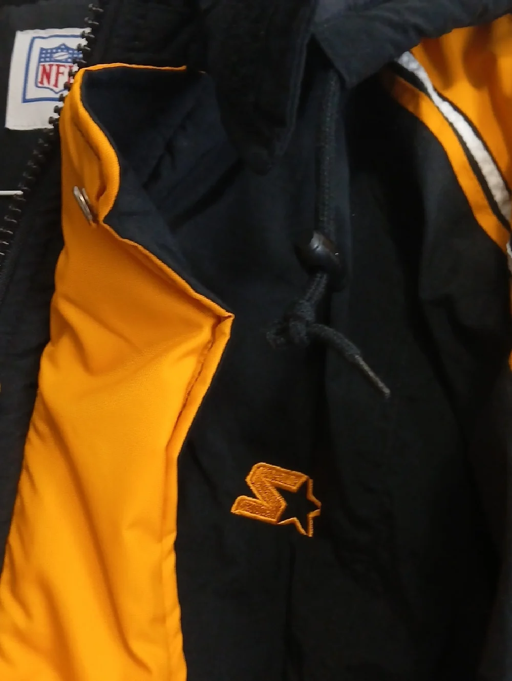 Vintage Pittsburgh Steelers Pro Line Starter Jacket-Mens XXL-Detachable Hood - Picture 5 of 12